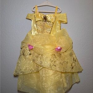 Disney Golden Princess Dress with Pink Roses
